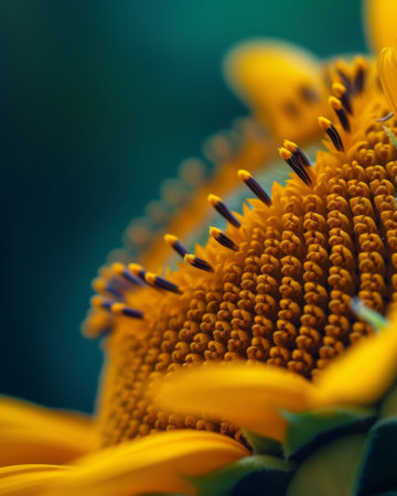 blooming sunflower close up surfaceの素材