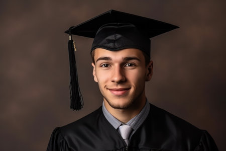 Full isolated studio picture from a young graduation manの素材