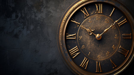 Old rusty big street clock on wall of the buildingの素材