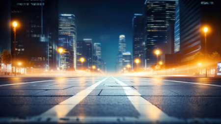 Night traffic in the city - blurred motion.の素材