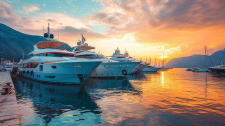 Marine parking of boats and yachts.の素材