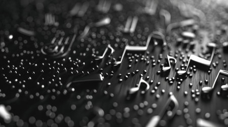 Grunge Musical notes abstract Background.の素材