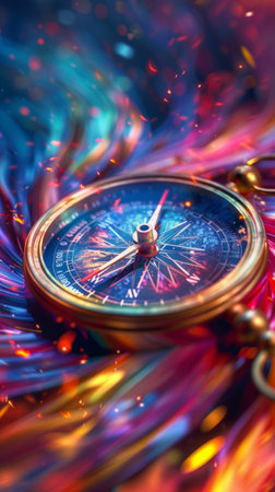 Intricate artwork with symbolic icons, vibrant patterns, and a diverse palette set on a multi-textured background.の素材