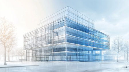 architectural computer model, industrial development project.の素材