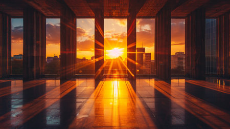 Futuristic architecture cityscape view with modern building skyscrapers.の素材