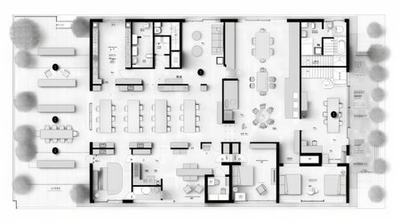 Floor plan. built walls of a house on construction drawings