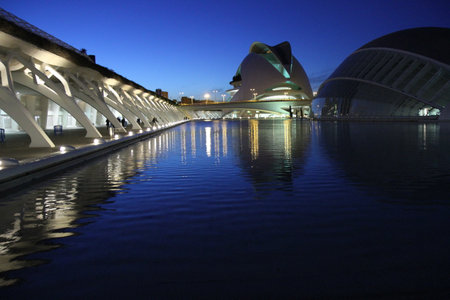 City of Arts and Sciences in Valencia, Spain. Night view.の写真素材