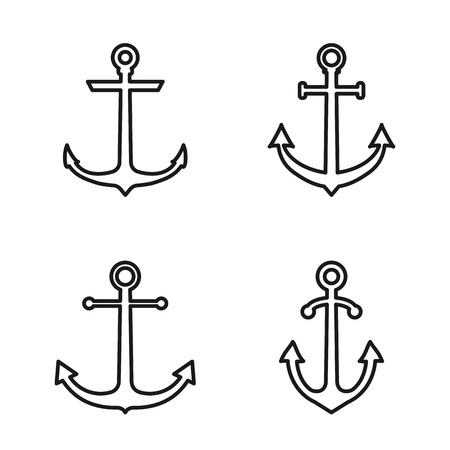 Anchor icon. Marine Anchor Vector flatの写真素材