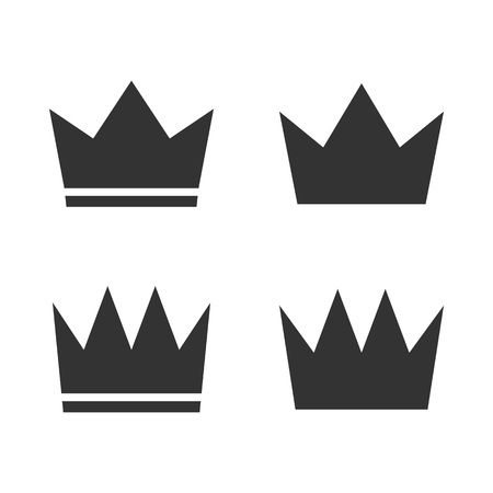 Crown icon. Grey on white background. Vector illustration, flatのイラスト素材