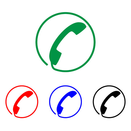 Phone icon, sign. Handset. Vector Flat design Colorful setのイラスト素材