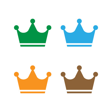 Crown icon. Set Vector flatの写真素材