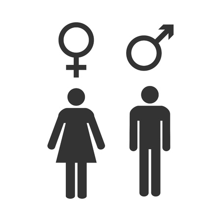 Gender icon. Female, male symbol Vector flatのイラスト素材