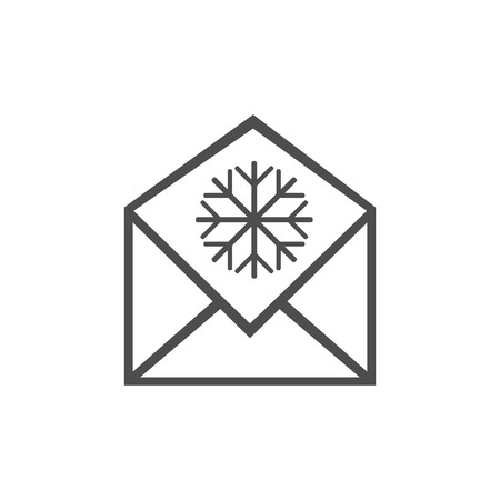 Christmas icon. Christmas email message icon. Vector illustrations. Flat design.のイラスト素材
