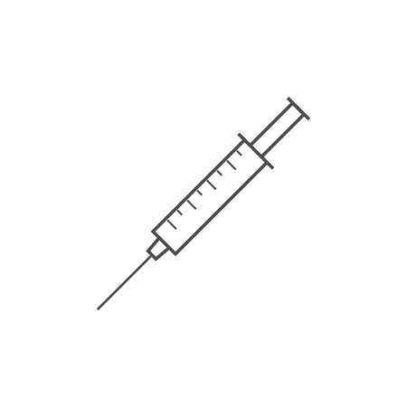 Medical syringe icon. Injection, medical, needle, syringe, vaccinations icon. Vector illustration, flat design.の写真素材