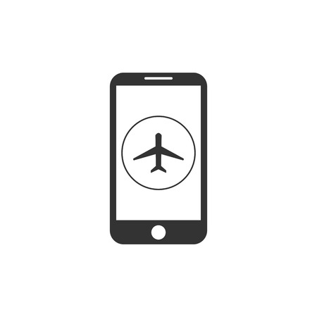 Airplane mode of smartphone. Vibration. Plane icon. Vector illustrationのイラスト素材