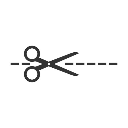 Crop, cut, cutting, scissors icon. Vector illustration, flat design.の写真素材