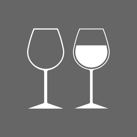 Wine glass icon. Goblet symbol. Vector Flat designのイラスト素材