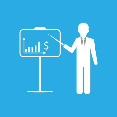 Vector illustration, flat design. Busines flip chartのイラスト素材