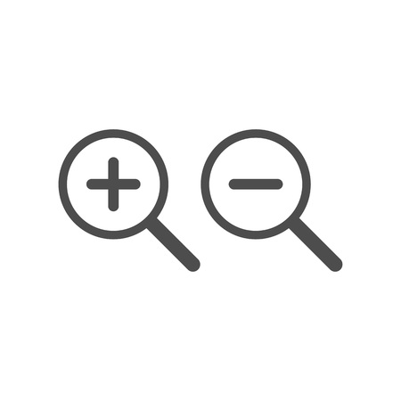 Zoom In and Zoom Out Icons. Vector illustration. Magnifyingのイラスト素材