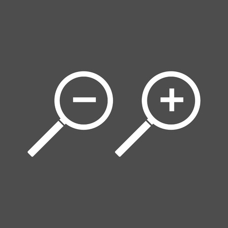 Zoom In and Zoom Out Icons. Vector illustration. Magnifyingのイラスト素材