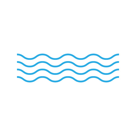 Wave icon on white background. Vector illustrations. Flatのイラスト素材