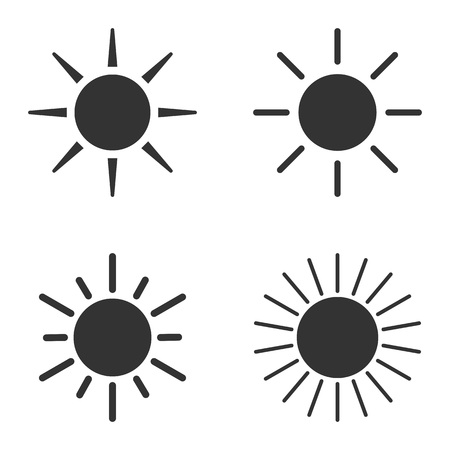 Sunny weather icon, sun icon set. Vector illustration, flatのイラスト素材