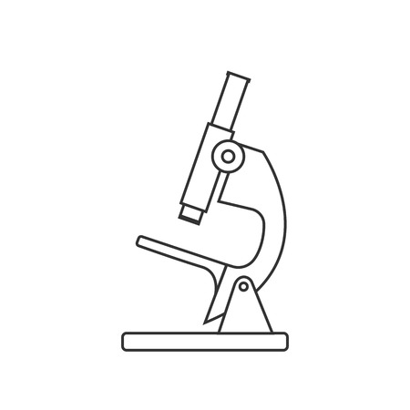 Vector illustration, flat design Microscope silhouetteのイラスト素材