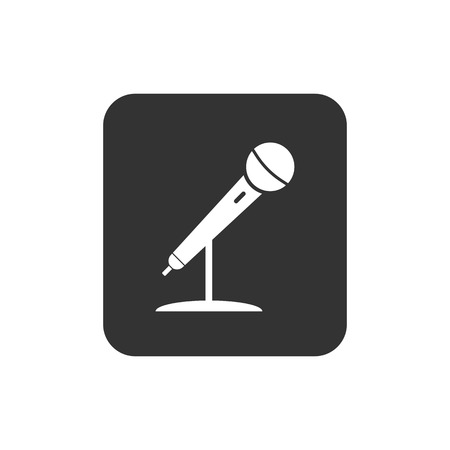 Vector illustration, flat design. Microphone mic iconのイラスト素材