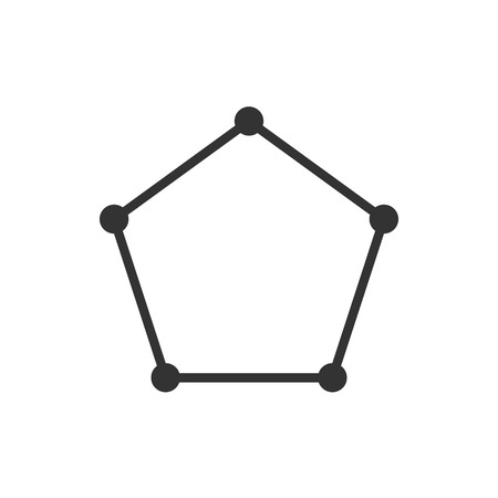 Polygon, pentagon shape icon. Vector illustration, flat design.のイラスト素材