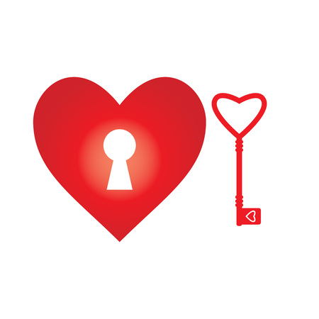Heart, keyhole, love icon. Vector illustration, flat design.のイラスト素材