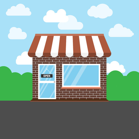 Commerce, shop, store icon. Vector illustration. Buildingのイラスト素材