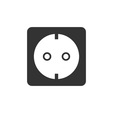 Power electric socket icon. Vector illustration, flatのイラスト素材