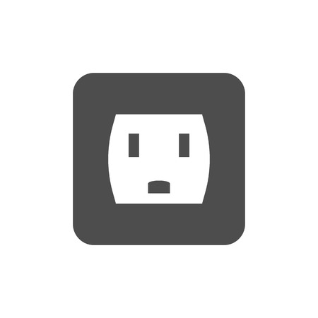 Vector illustration, flat design. Power electric socket icon. Vectorのイラスト素材