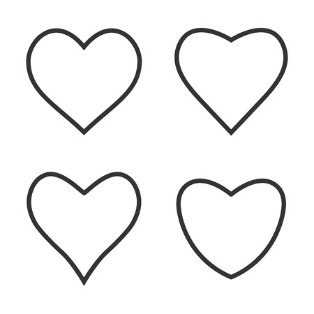 Vector illustration, flat design. Heart icon love symbolのイラスト素材