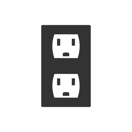MobilePower electrical socket icon. Vector illustration, flat designのイラスト素材