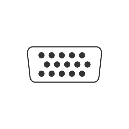 Vector illustration, flat design. VGA port iconのイラスト素材