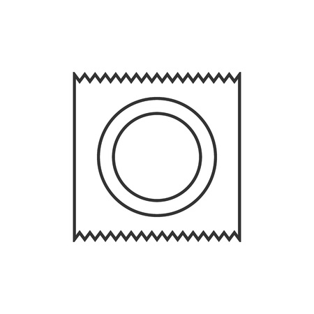 Vector illustration, flat design. Condom contraceptive iconのイラスト素材