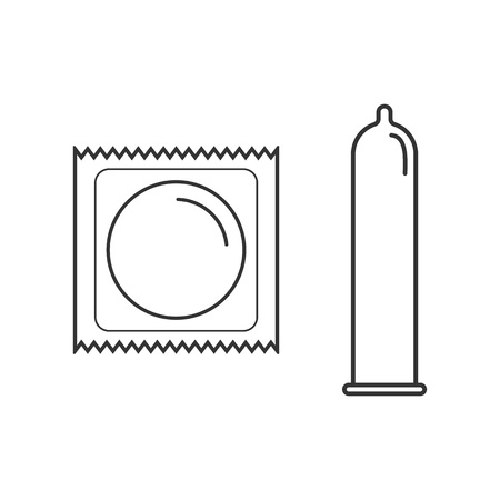 Vector illustration, flat design. Condom contraceptive iconのイラスト素材