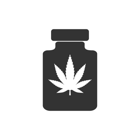 Vector illustration, flat design marijuana iconのイラスト素材