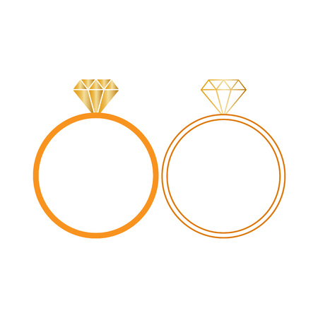 Vector illustration, flat design. Diamond ring iconのイラスト素材