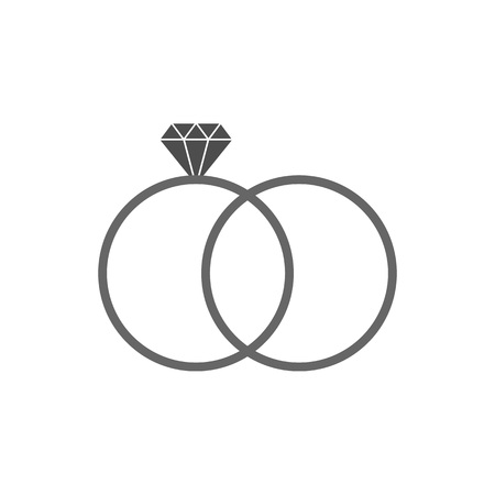 Diamond ring icon. Vector illustration, flat design.のイラスト素材
