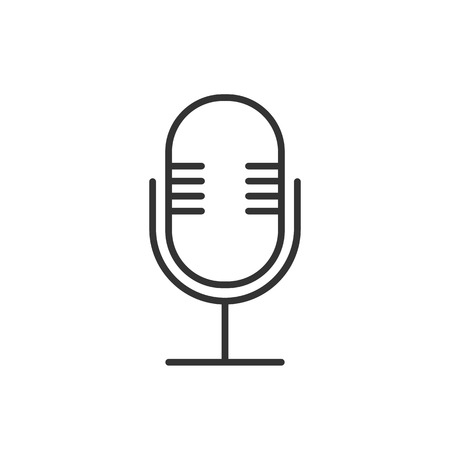 Vector illustration, flat design. Microphone mic iconのイラスト素材