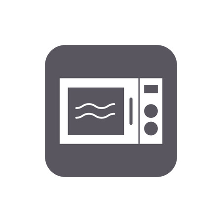 Vector illustration, flat design. Home appliance, kitchen microwave iconのイラスト素材