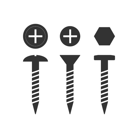 Vector illustration, flat design. Hardware screw iconのイラスト素材