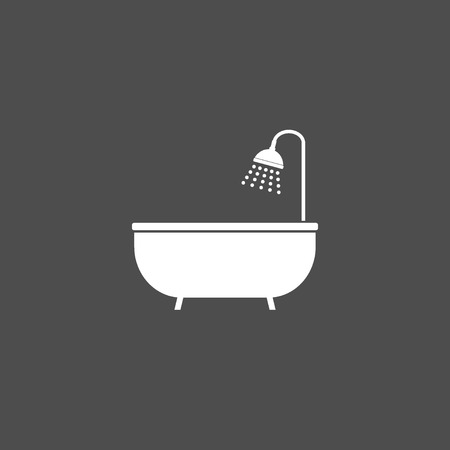 bath, bathroom bathtub shower iconのイラスト素材