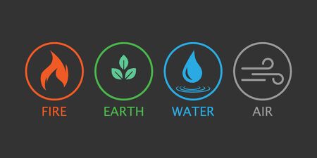 Four elements symbol. Vector illustration flat
