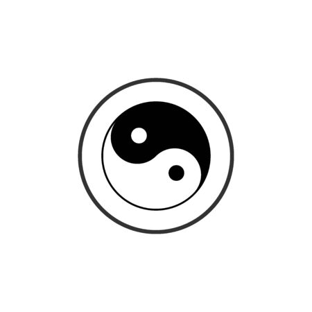 Vector illustration, flat design. Yin Yang iconのイラスト素材