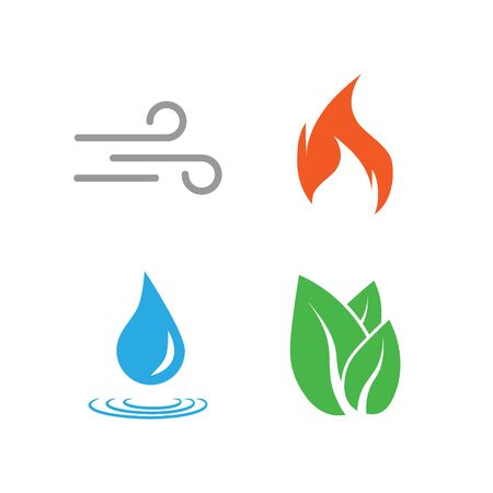 Four elements symbol. Vector illustration flatのイラスト素材