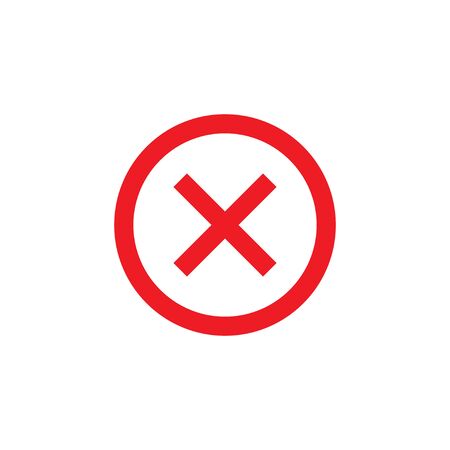 Vector illustration, flat design. Cancel delete remove iconのイラスト素材