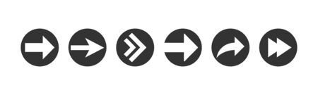 Arrow icon set. Vector illustration, flat design.のイラスト素材